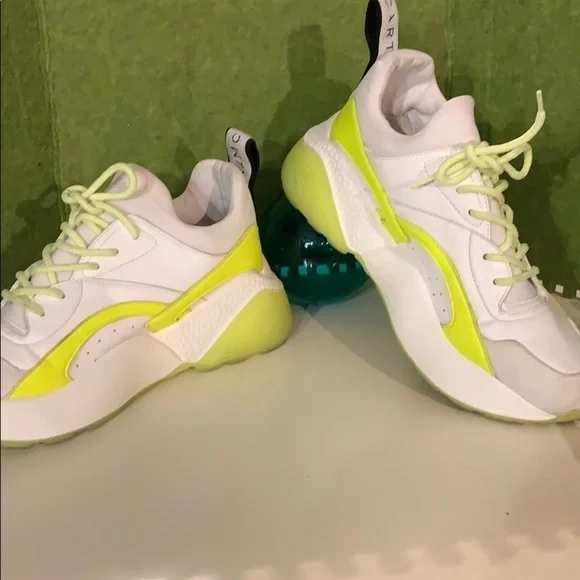 - Stella McCartney Eclypse Training Tennis Shoes White/Neon Yellow Women S…